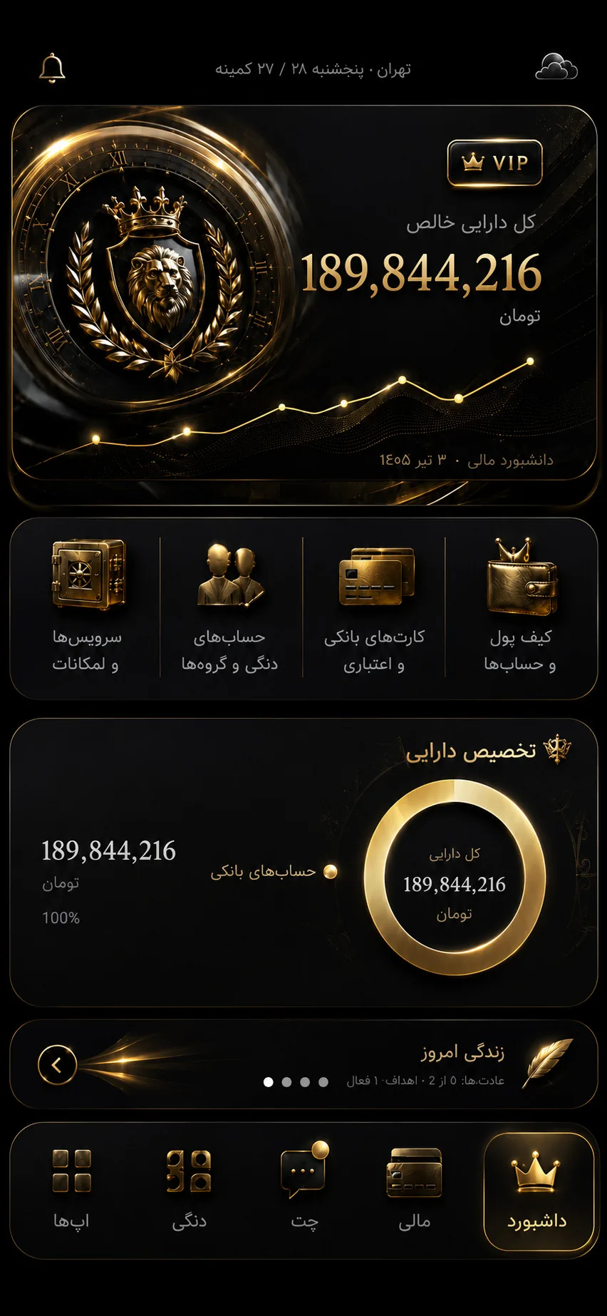پوستهٔ طلایی کلاسیک اپ Life OS